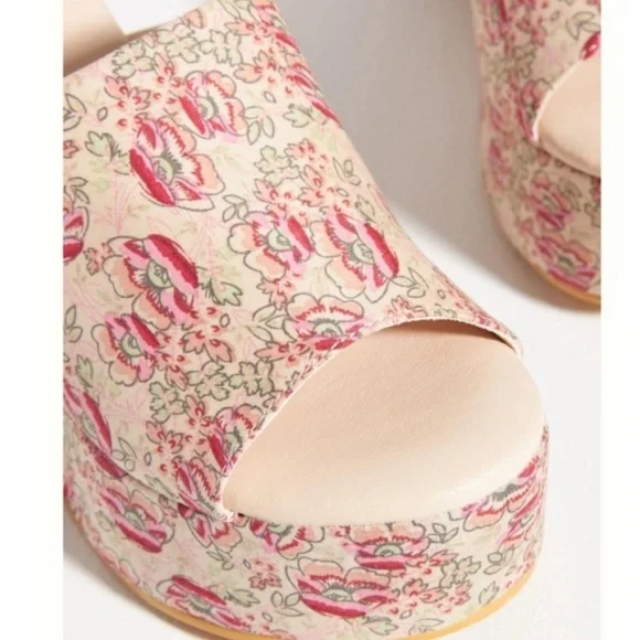 Anthropologie Matisse Terry Floral Platform Sandals Size 6 - Picture 3 of 11